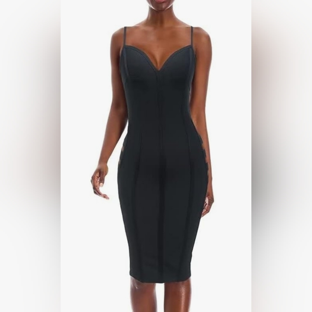 Women Sexy Bodycon Stretch Knee Length Elegant Midi Bandage Dress
